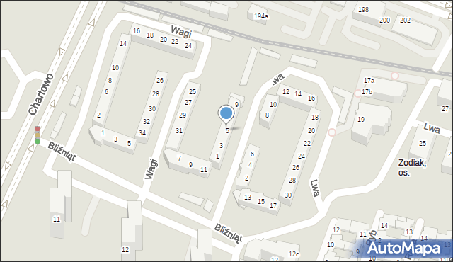 Poznań, Lwa, 5, mapa Poznania