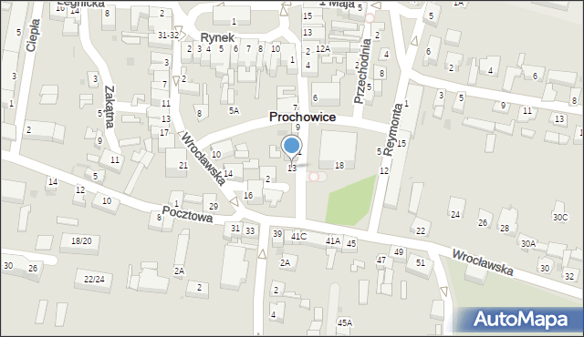 Prochowice, Lwowska, 13, mapa Prochowice