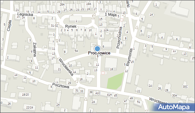 Prochowice, Lwowska, 9, mapa Prochowice