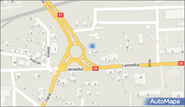 Przemyśl, Lwowska, 1, mapa Przemyśla