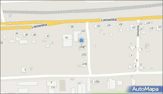 Przemyśl, Lwowska, 100B, mapa Przemyśla