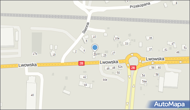 Przemyśl, Lwowska, 23, mapa Przemyśla