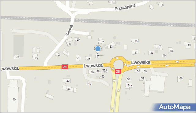 Przemyśl, Lwowska, 27, mapa Przemyśla