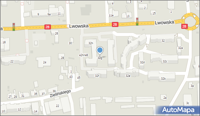 Przemyśl, Lwowska, 32g, mapa Przemyśla