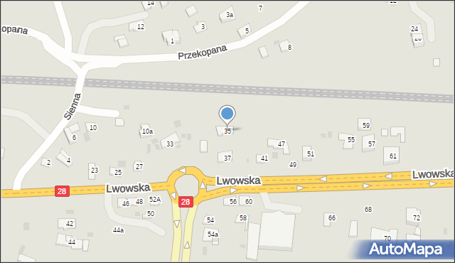 Przemyśl, Lwowska, 35, mapa Przemyśla