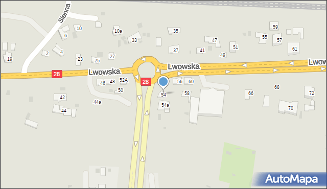 Przemyśl, Lwowska, 54, mapa Przemyśla