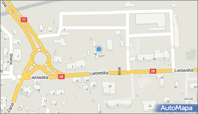 Przemyśl, Lwowska, 7, mapa Przemyśla