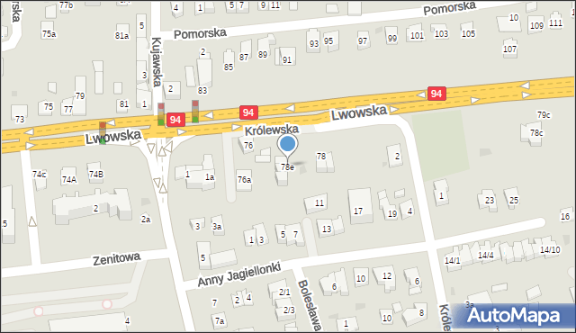 Rzeszów, Lwowska, 78e, mapa Rzeszów