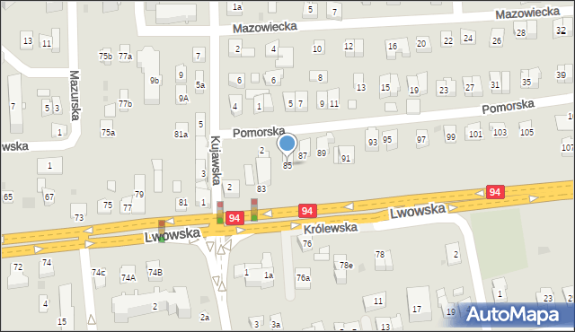 Rzeszów, Lwowska, 85, mapa Rzeszów