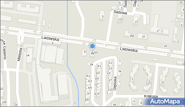 Rzeszów, Lwowska, 8a, mapa Rzeszów