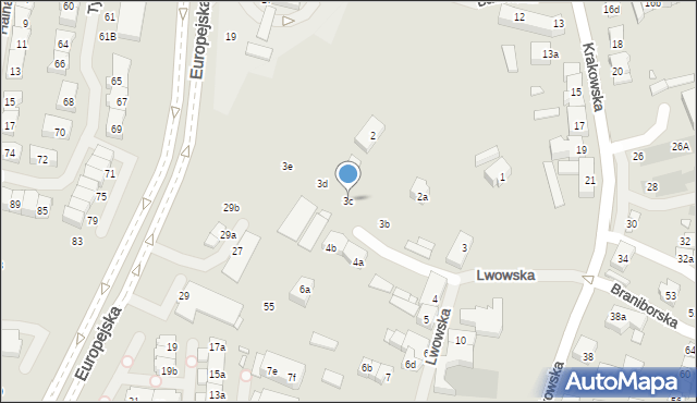 Szczecin, Lwowska, 3c, mapa Szczecina