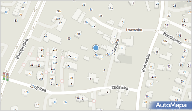 Szczecin, Lwowska, 6b, mapa Szczecina