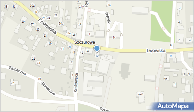 Szczurowa, Lwowska, 12, mapa Szczurowa