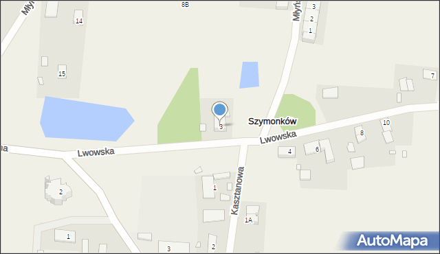 Szymonków, Lwowska, 3, mapa Szymonków