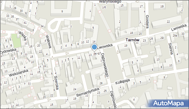 Tarnów, Lwowska, 15, mapa Tarnów