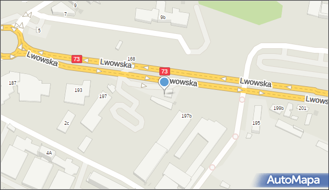 Tarnów, Lwowska, 197a, mapa Tarnów