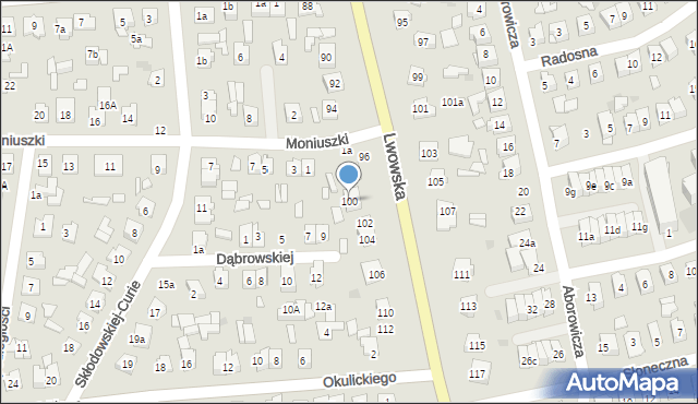 Tomaszów Lubelski, Lwowska, 100, mapa Tomaszów Lubelski