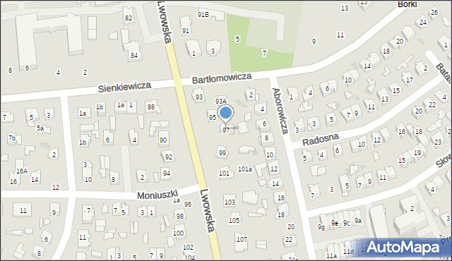 Tomaszów Lubelski, Lwowska, 97, mapa Tomaszów Lubelski