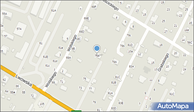 Zamość, Lwowska, 75A, mapa Zamościa