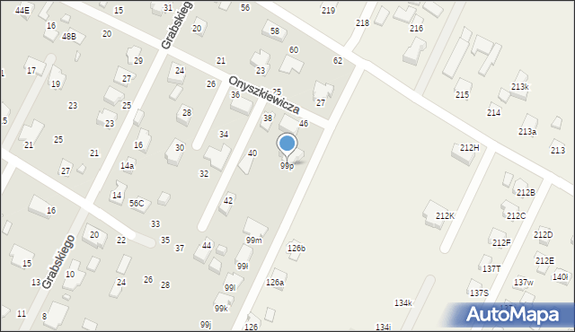 Zamość, Lwowska, 99p, mapa Zamościa