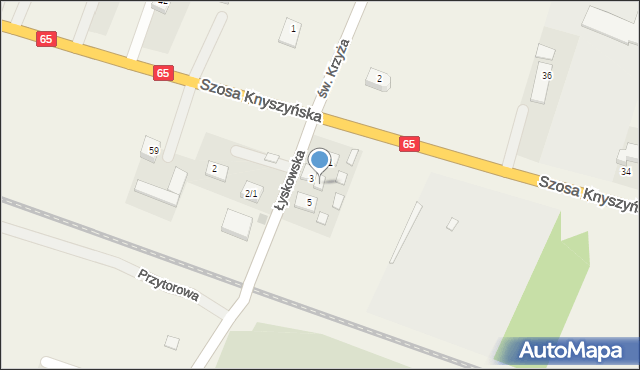 Fasty, Łyskowska, 3A, mapa Fasty