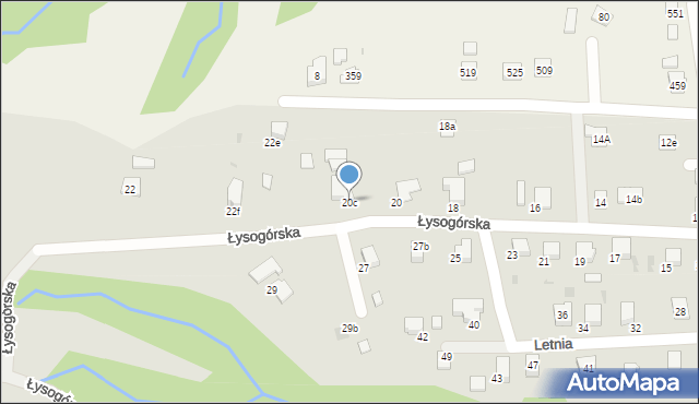 Gorlice, Łysogórska, 20c, mapa Gorlic