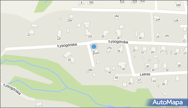 Gorlice, Łysogórska, 27, mapa Gorlic