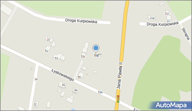 Grudziądz, Łyskowskiego Ignacego, 55B, mapa Grudziądza