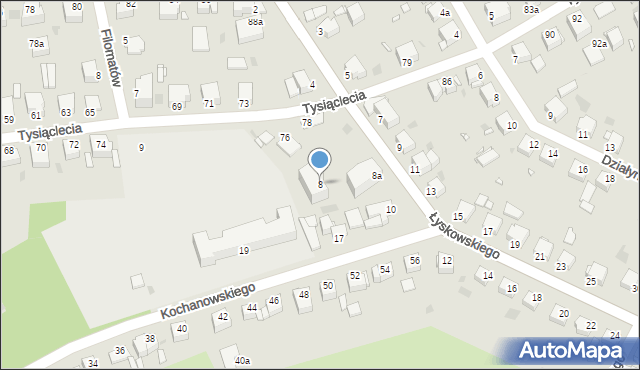 Grudziądz, Łyskowskiego Ignacego, 8, mapa Grudziądza