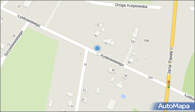 Grudziądz, Łyskowskiego Ignacego, 84a, mapa Grudziądza