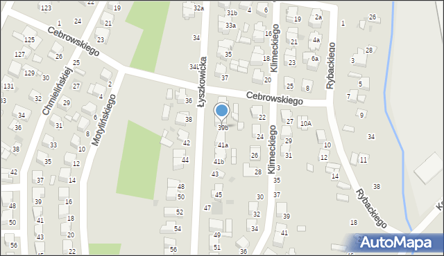 Łowicz, Łyszkowicka, 39b, mapa Łowicza