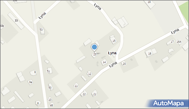 Łyna, Łyna, 13, mapa Łyna