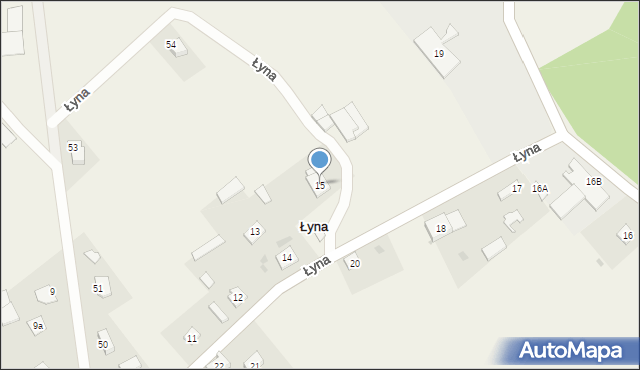 Łyna, Łyna, 15, mapa Łyna