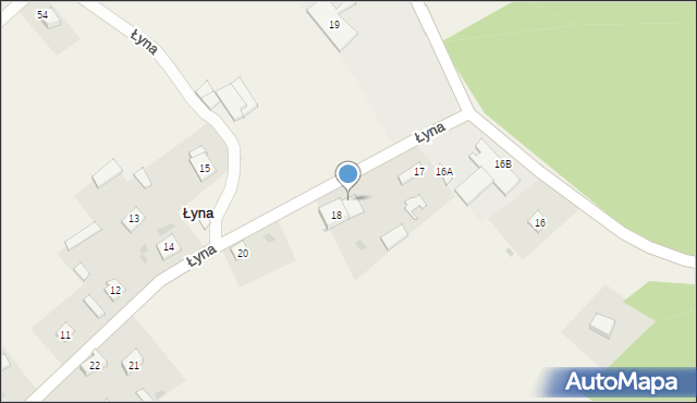 Łyna, Łyna, 18A, mapa Łyna
