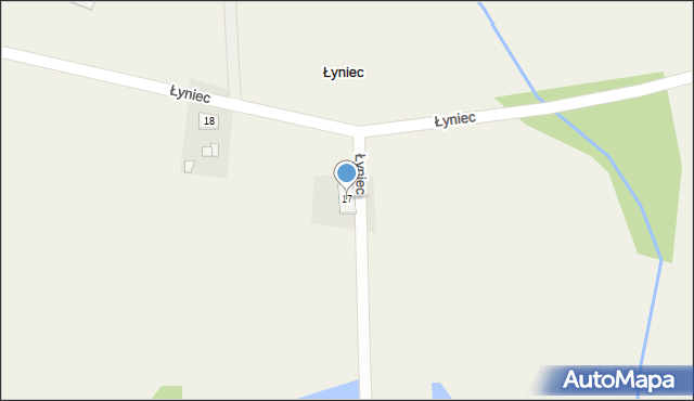 Łyniec, Łyniec, 17, mapa Łyniec