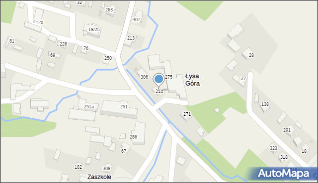 Łysa Góra, Łysa Góra, 214, mapa Łysa Góra