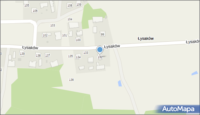 Łysaków, Łysaków, 132, mapa Łysaków