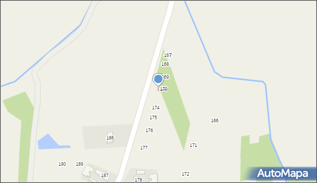 Łysaków, Łysaków, 173, mapa Łysaków