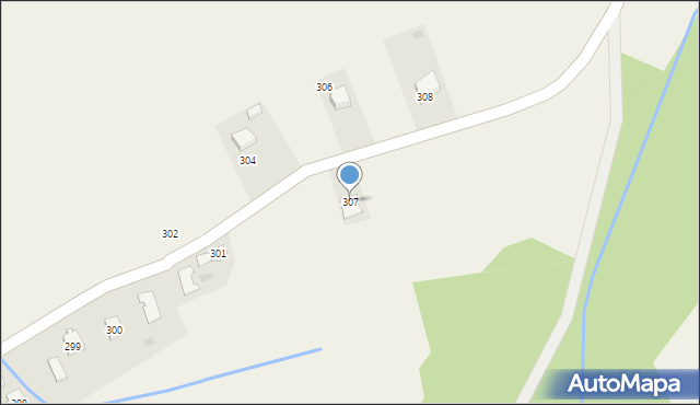 Łysaków, Łysaków, 307, mapa Łysaków