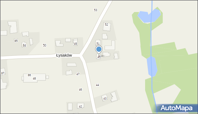 Łysaków, Łysaków, 45, mapa Łysaków