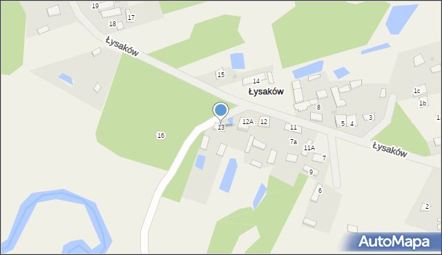 Łysaków, Łysaków, 13, mapa Łysaków