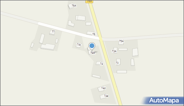 Łysaków Drugi, Łysaków Drugi, 74A, mapa Łysaków Drugi
