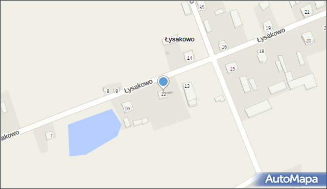 Łysakowo, Łysakowo, 12, mapa Łysakowo