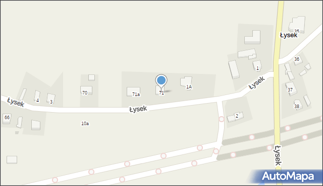 Łysek, Łysek, 71, mapa Łysek