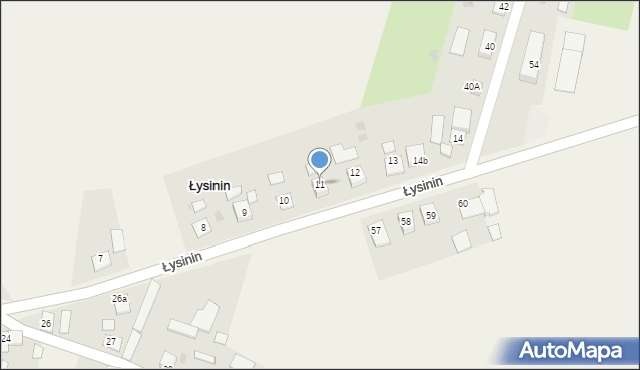 Łysinin, Łysinin, 11, mapa Łysinin
