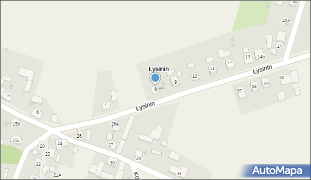 Łysinin, Łysinin, 8, mapa Łysinin