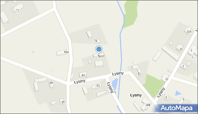 Łysiny, Łysiny, 79, mapa Łysiny