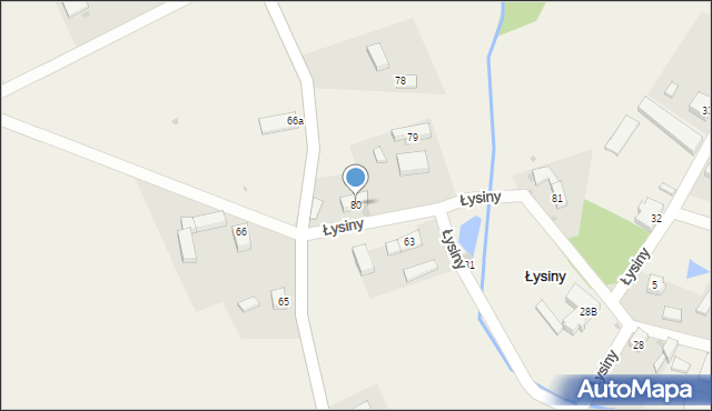 Łysiny, Łysiny, 80, mapa Łysiny