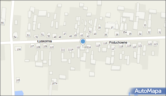 Łyskornia, Łyskornia, 113, mapa Łyskornia