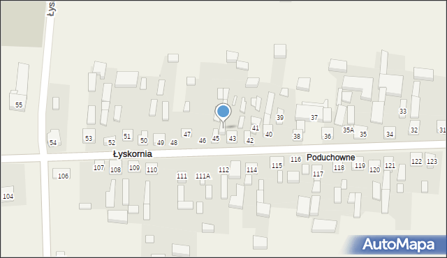 Łyskornia, Łyskornia, 44, mapa Łyskornia